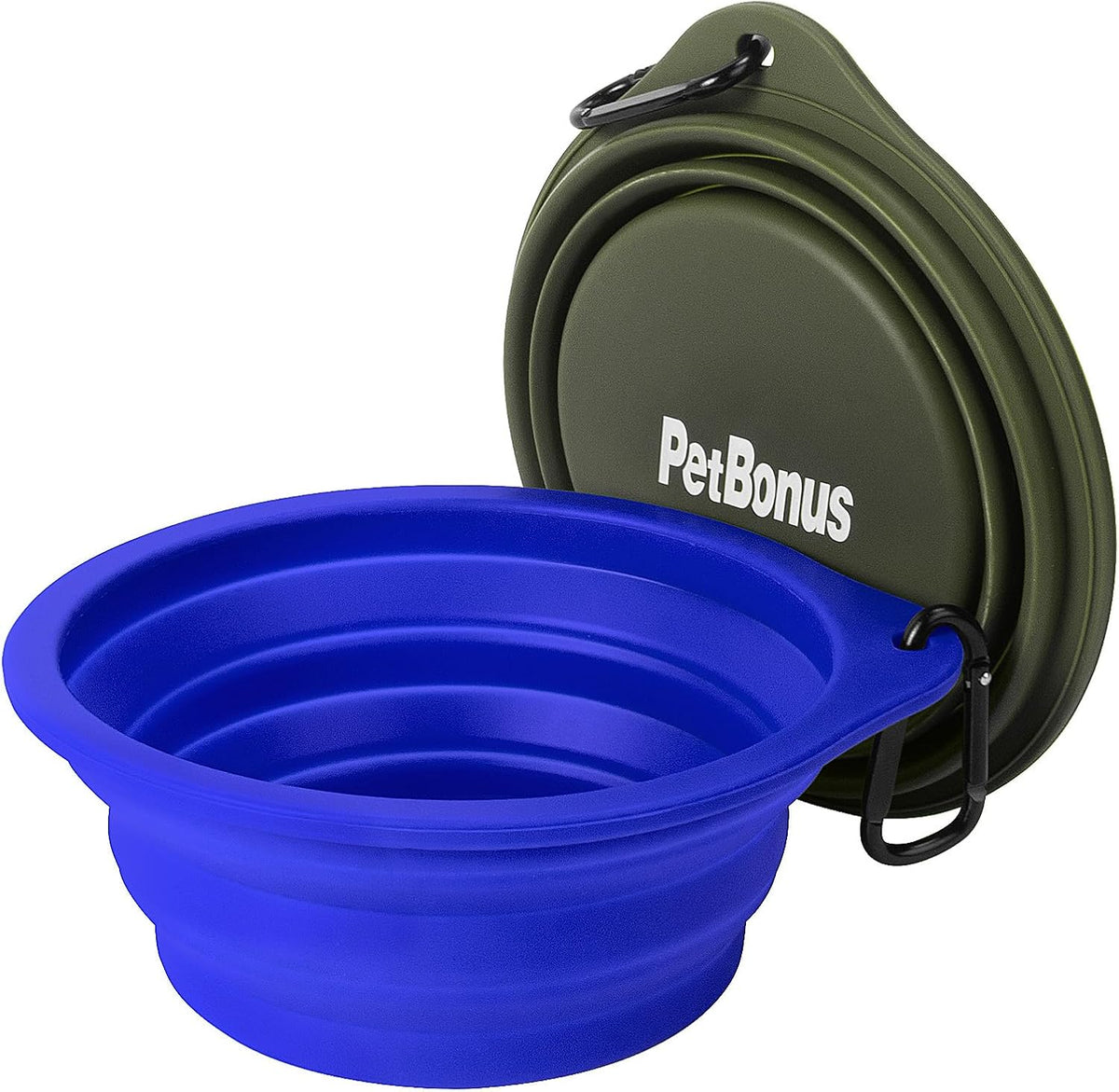 2-Pack Silicone Collapsible Dog Bowls, Portable