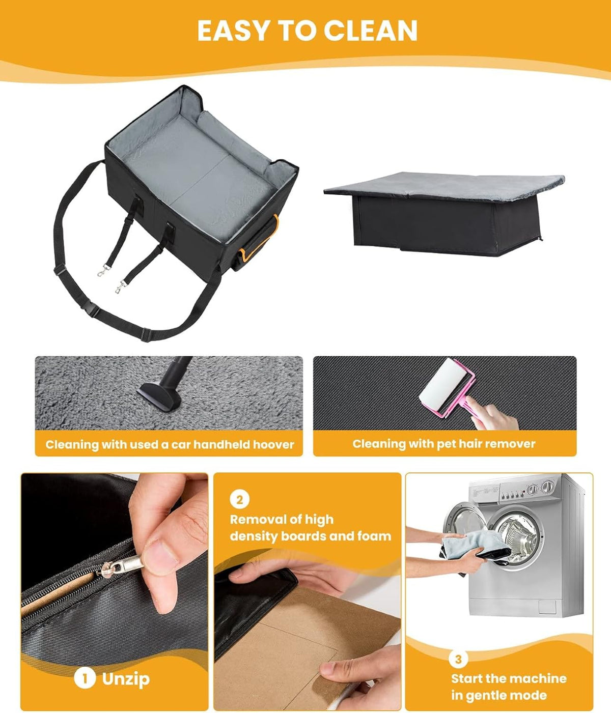 Dog Car Seat for Small Dogs, Elevated Booster Seat Carrier