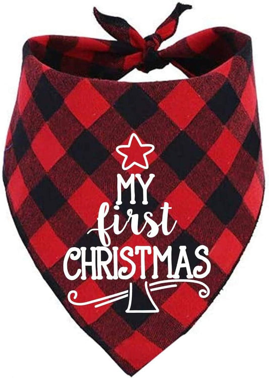 Christmas Bandana, Red Plaid