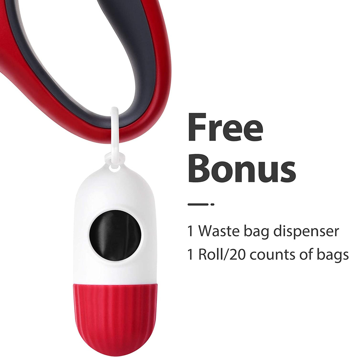 Retractable Dog Leash M 16Ft W/ Dispenser & Poop Bags
