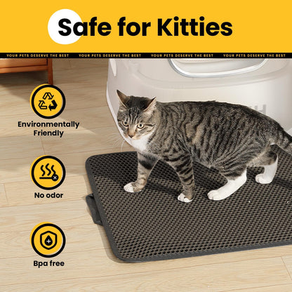 Cat Litter Mat, EVA Honeycomb Double Layer, Waterproof