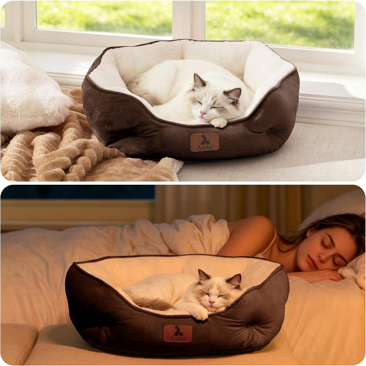 Small Dog Bed / Cat Bed, Extra Soft & Machine Washable