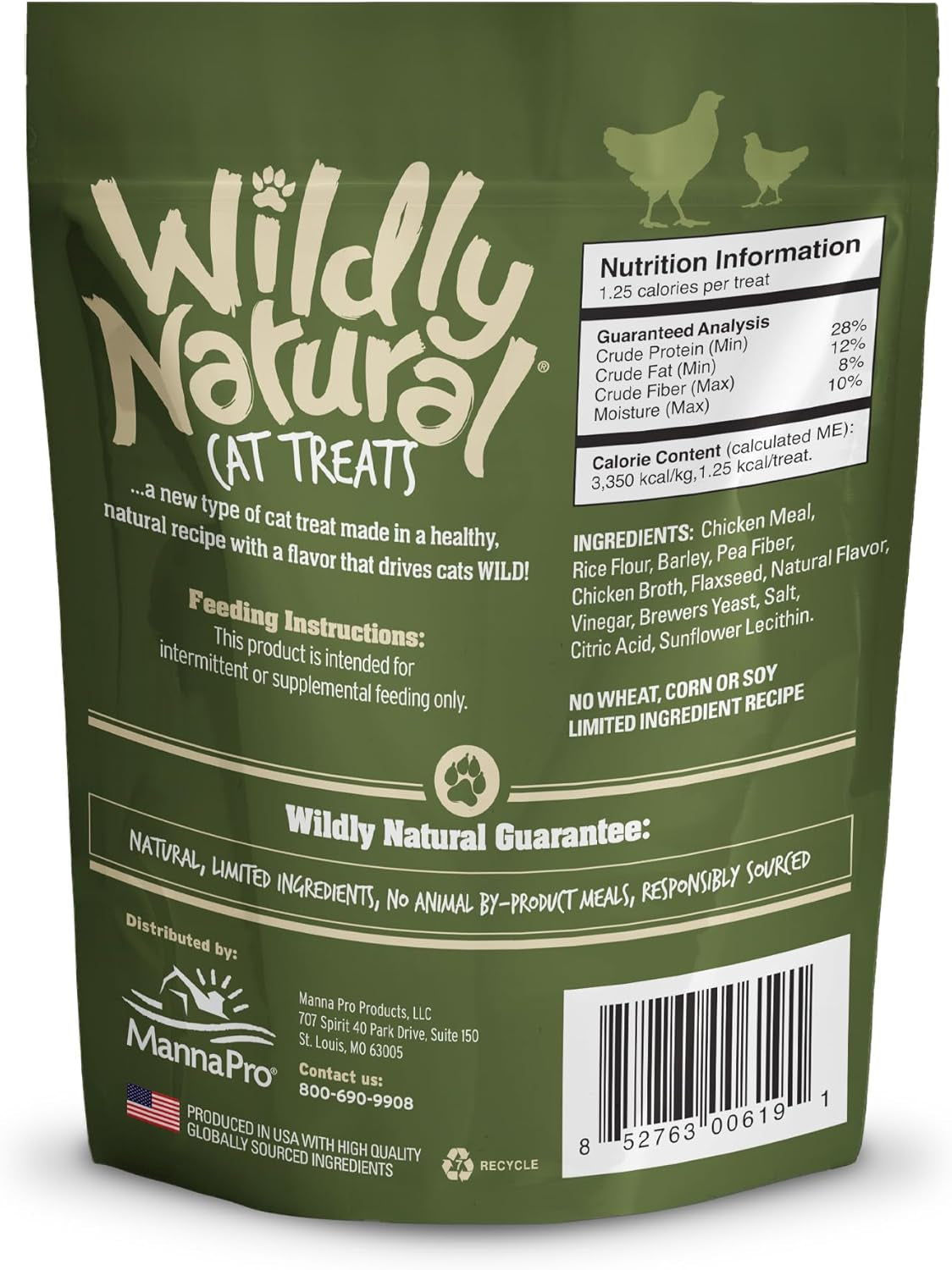 Cat Treats, Low Calorie, No Grains, 2.5Oz