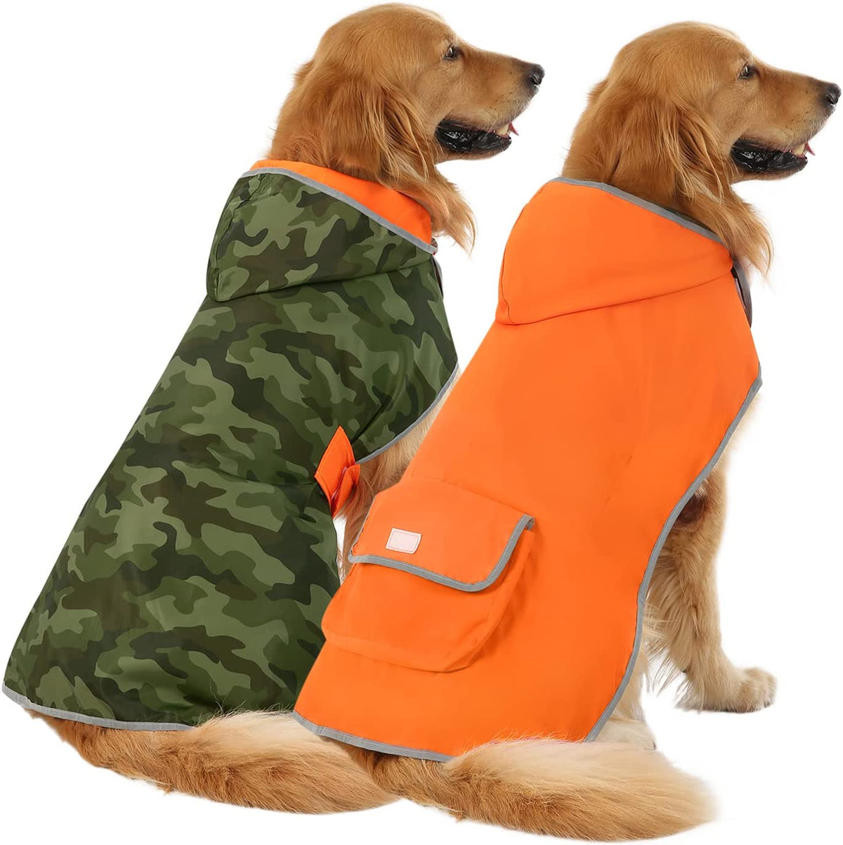 Reversible Hooded Dog Raincoat Slicker Poncho