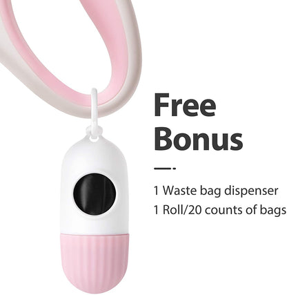 Retractable Dog Leash XS 10Ft W/ Dispenser & Poop Bags