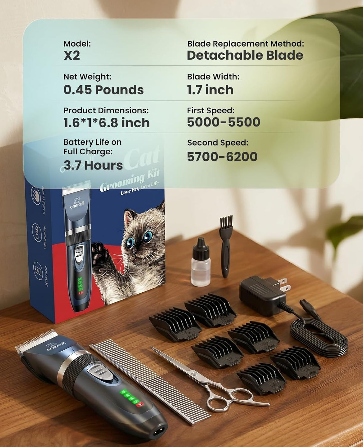 Quiet Cordless Cat Clippers
