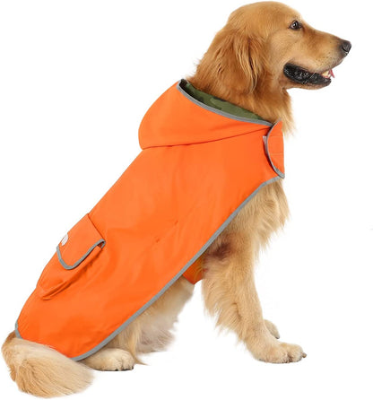 Reversible Hooded Dog Raincoat Slicker Poncho