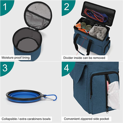 Dog & Cat Travel Bag, Airline Approved Tote W/ Bowls