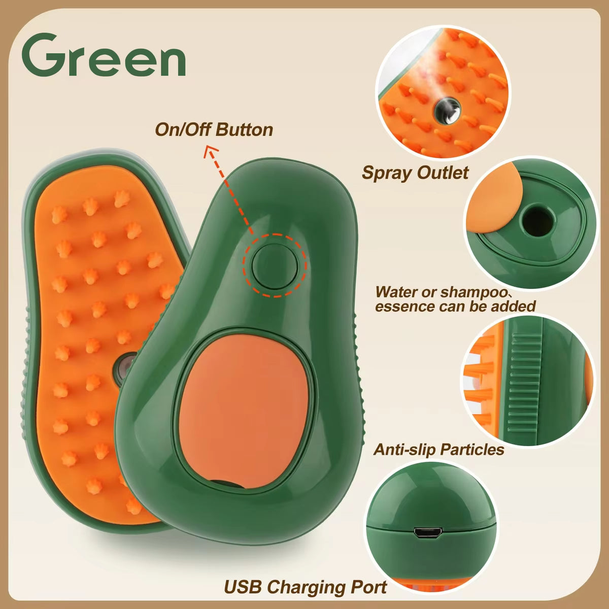 3-In-1 Electric Steam Grooming Brush