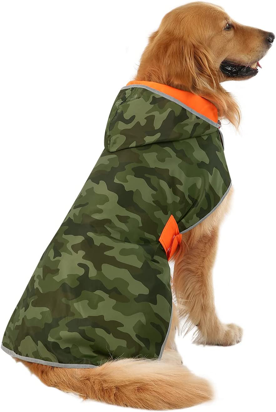 Reversible Hooded Dog Raincoat Slicker Poncho