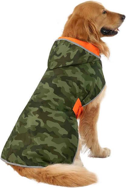 Reversible Hooded Dog Raincoat Slicker Poncho
