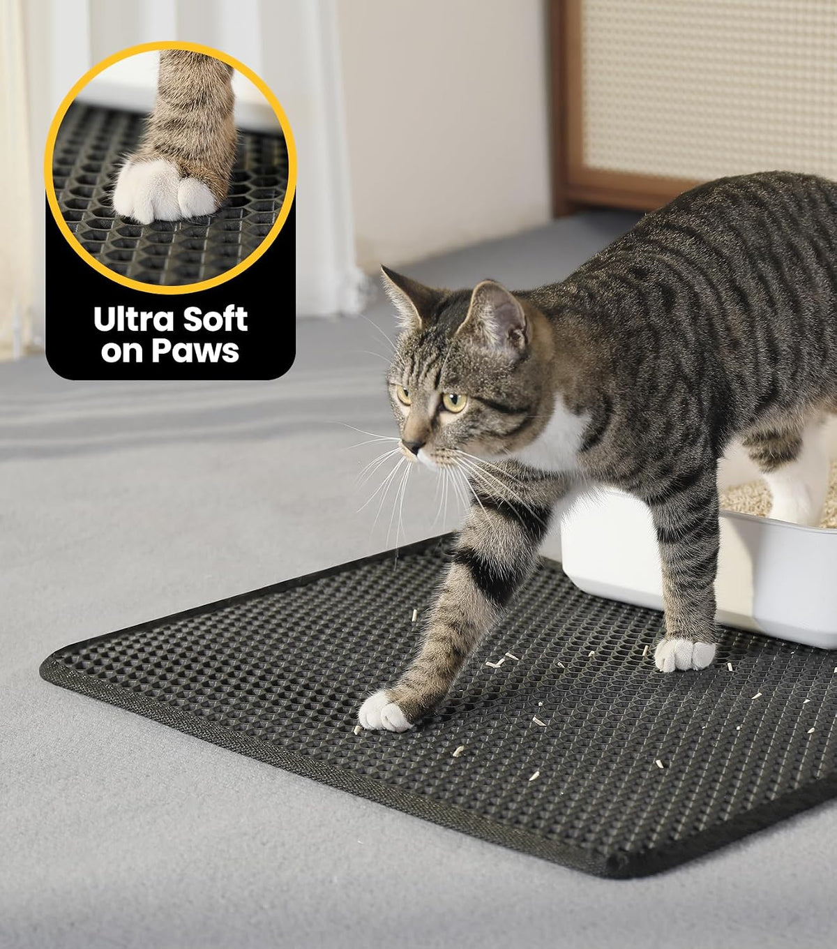 Cat Litter Mat, EVA Honeycomb Double Layer, Waterproof