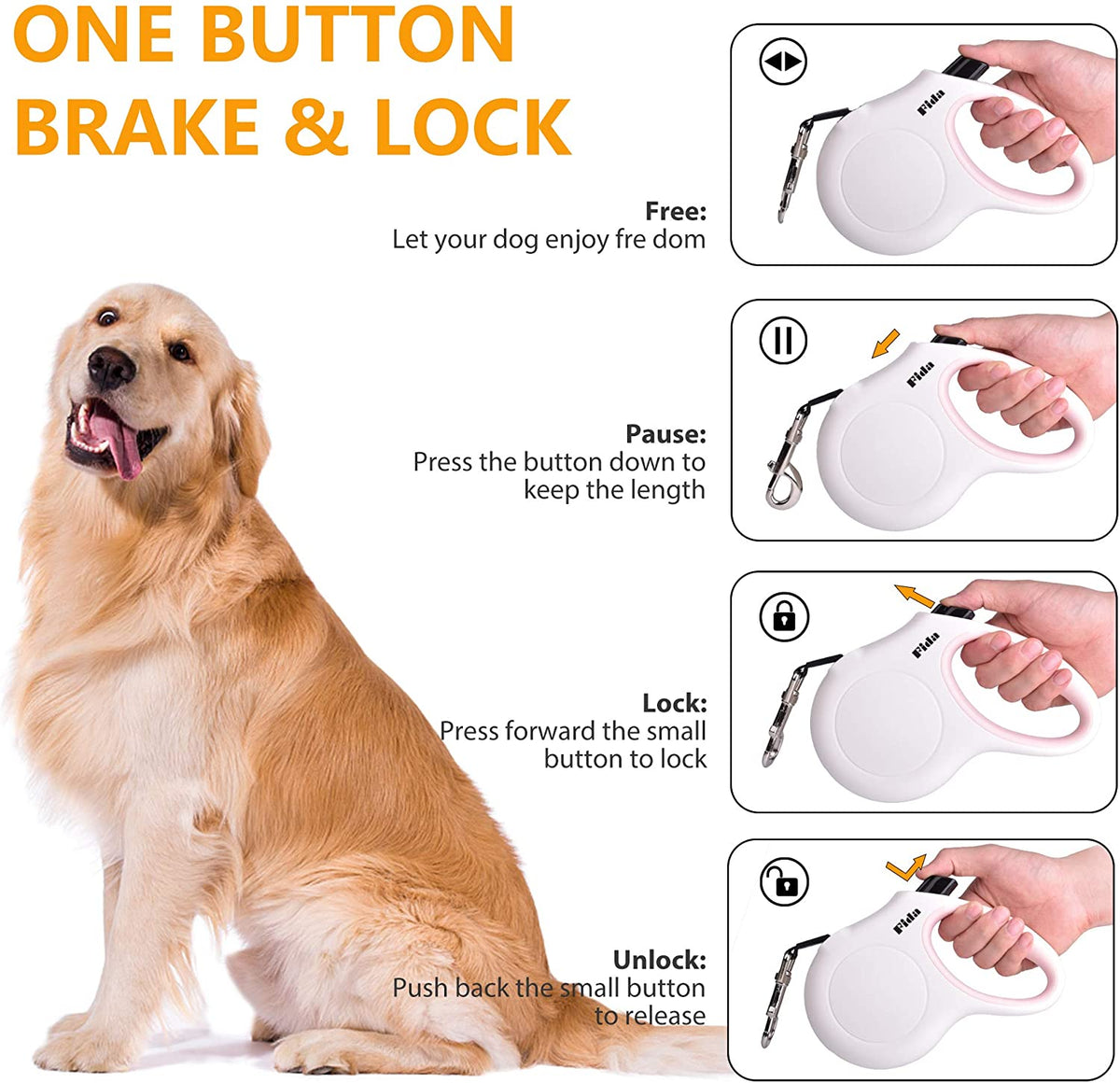 Retractable Dog Leash XS 10Ft W/ Dispenser & Poop Bags