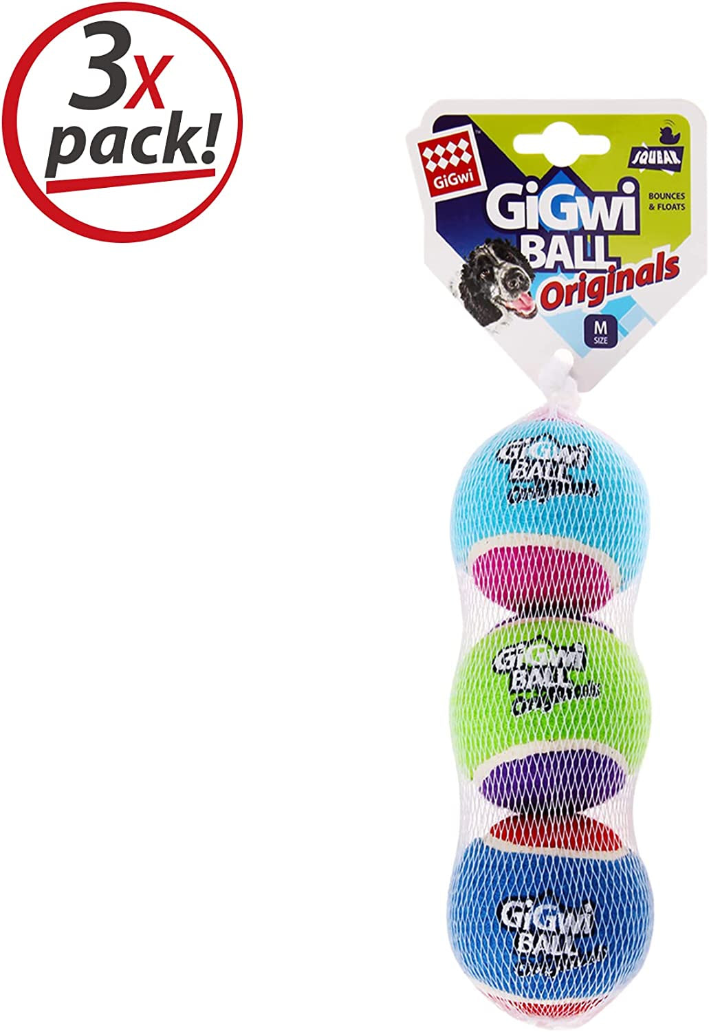 Squeaky Bouncy Tennis Balls (3-Pack)