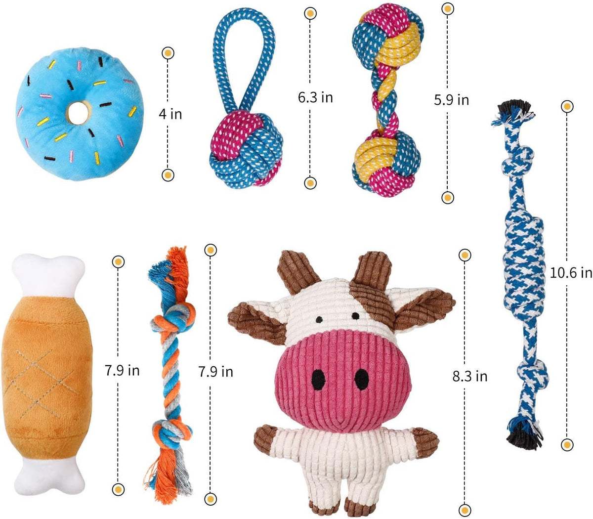 7-Pack Puppy Teething Toys