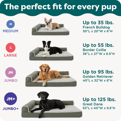Orthopedic Dog Bed for Large Dogs, Removable Bolsters