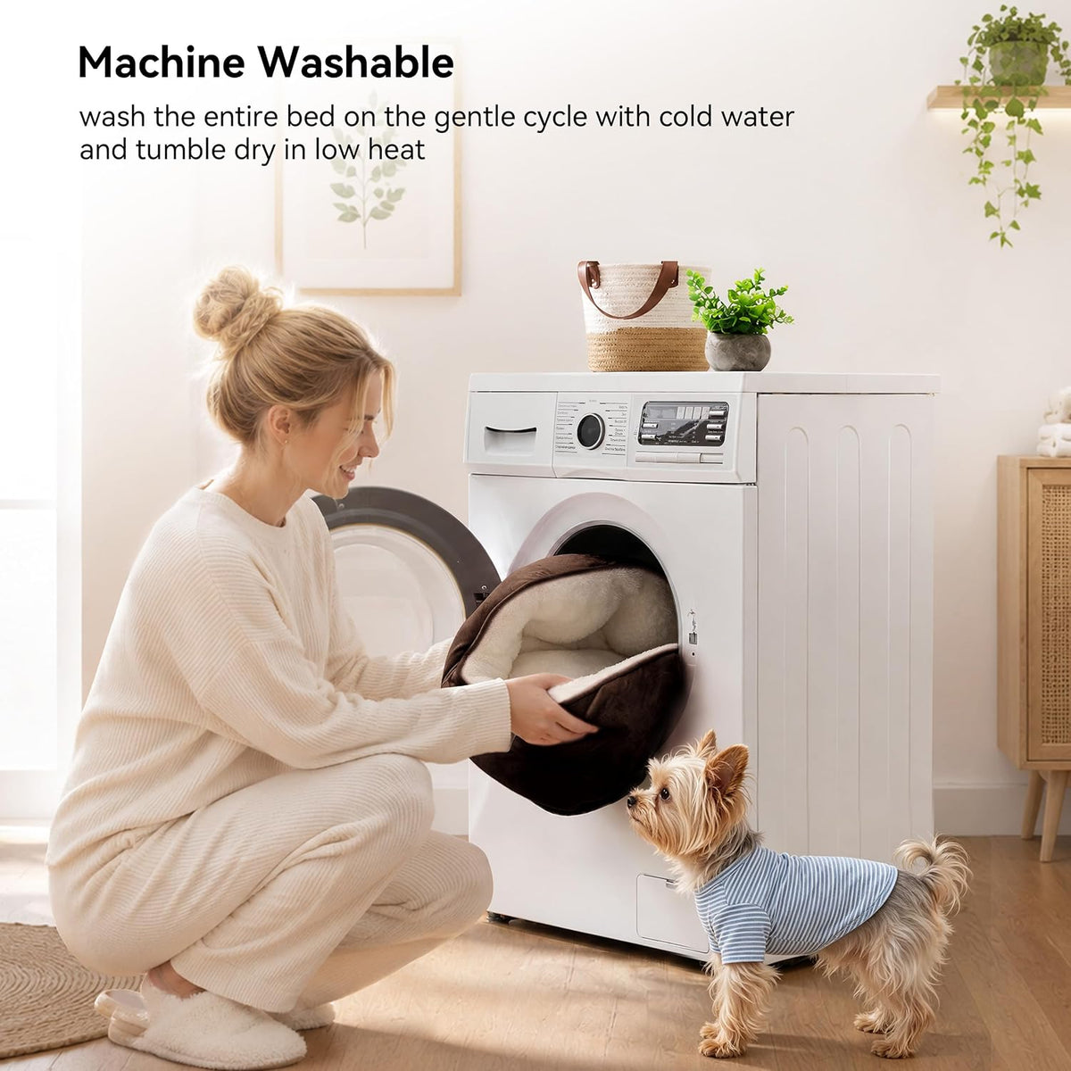 Small Dog Bed / Cat Bed, Extra Soft & Machine Washable