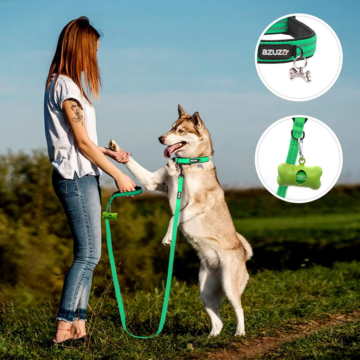 Padded Leash & Collar Matching Set