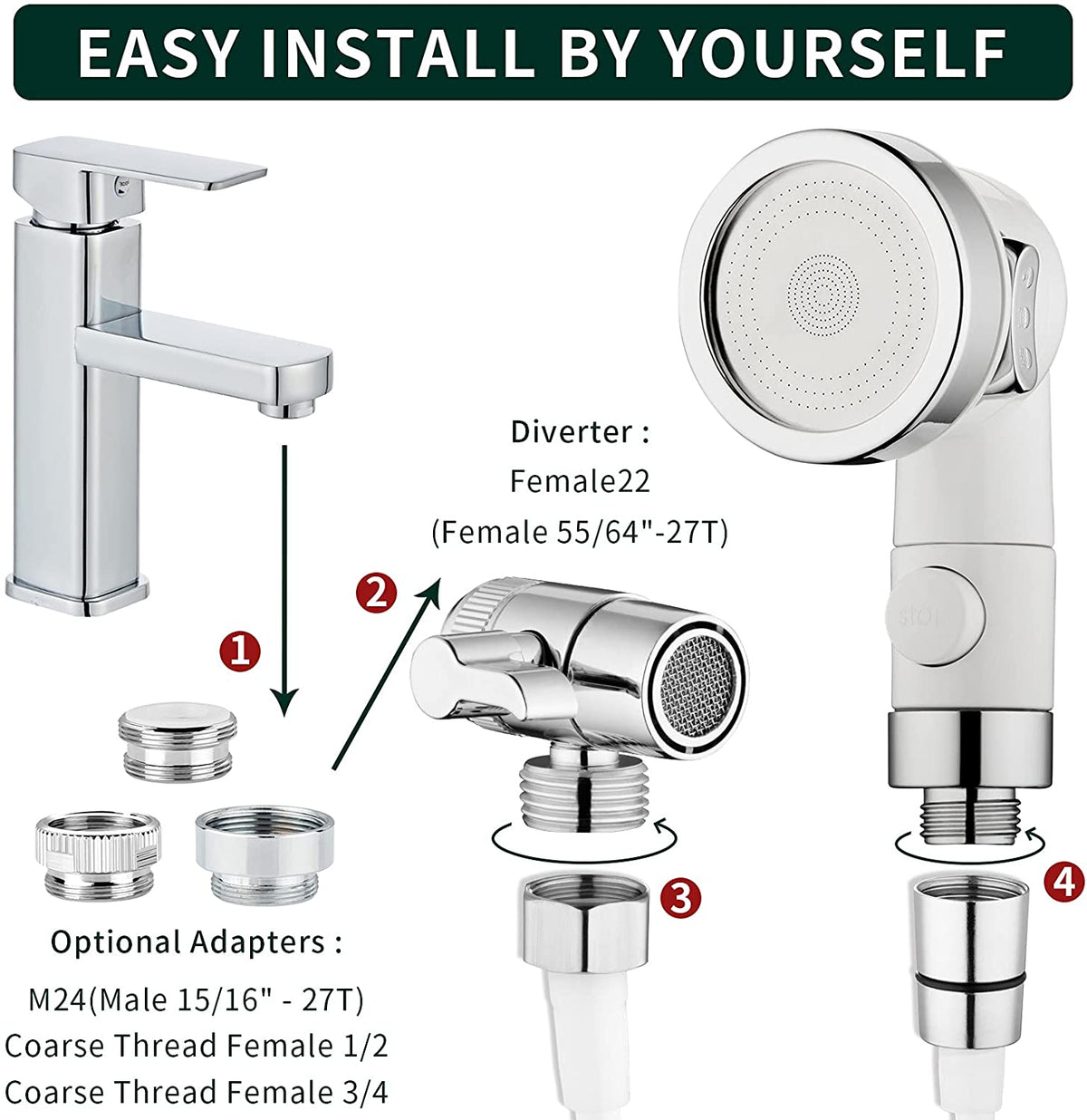 Sink Faucet Sprayer Attachment, Dog Bathing Hose Set