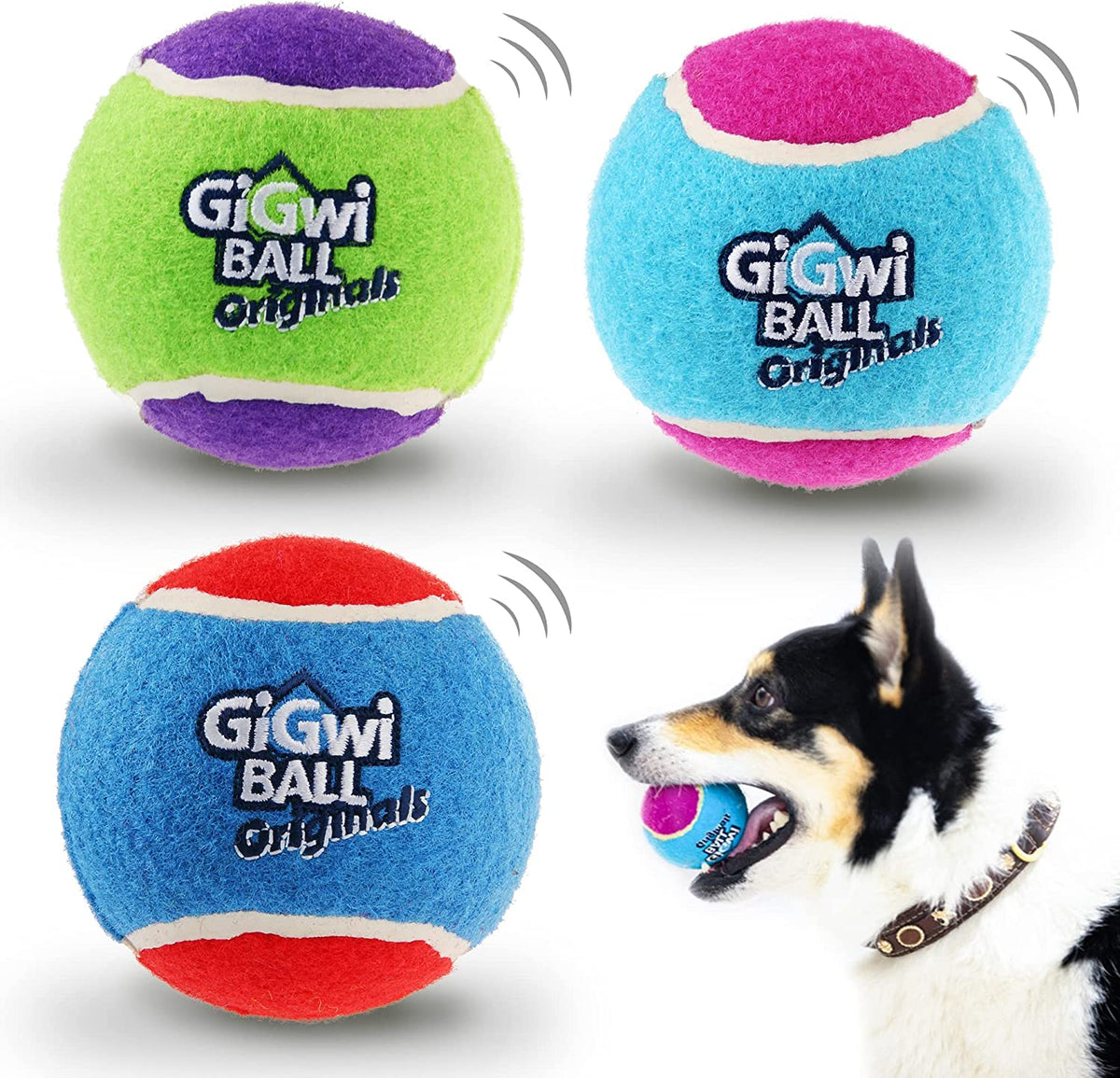 Squeaky Bouncy Tennis Balls (3-Pack)
