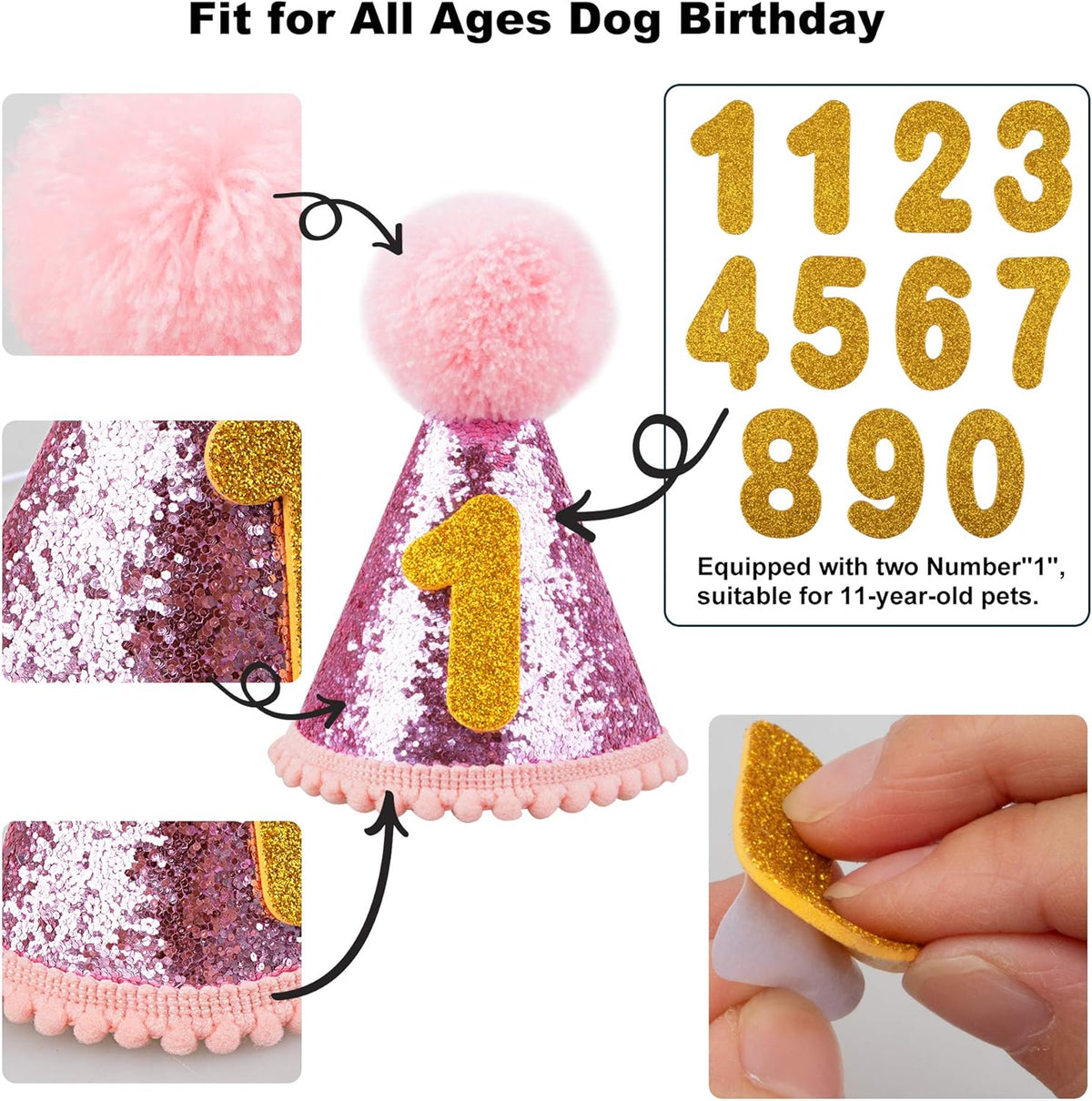 Dog Birthday Party Supplies Set, Bandana Hat Banner Bow Tie