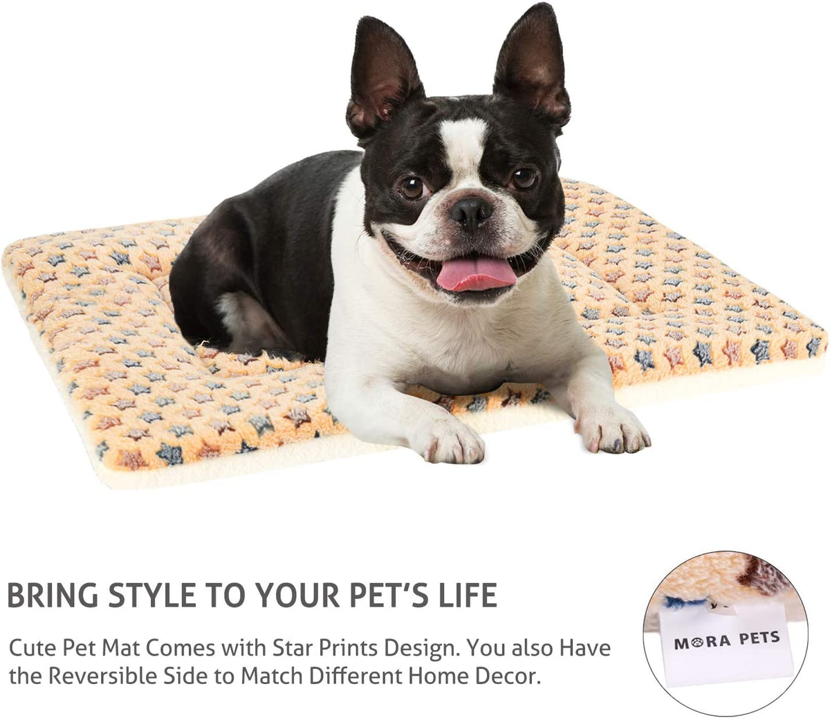 Star-Print Dog Crate Pad