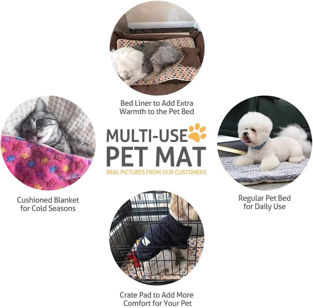 Star-Print Dog Crate Pad
