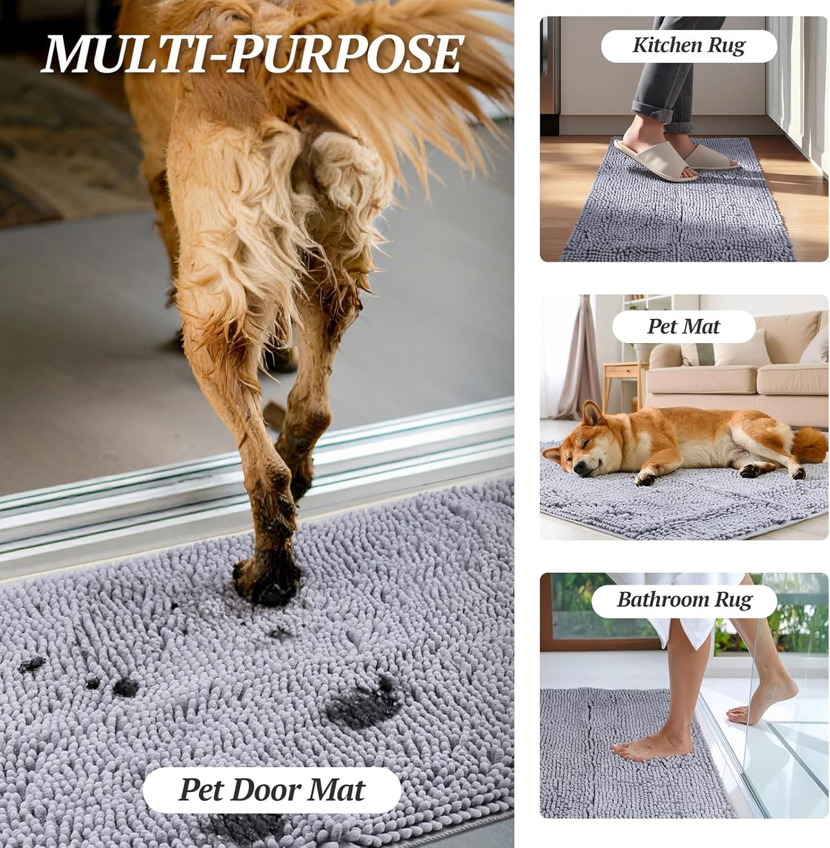 Chenille Muddy-Paw Door Mat