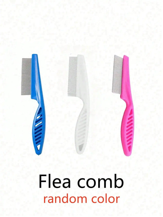 1Pc Dog Brush, Cat Brush, Flea Comb, Automatic Cleaning Brush, Pet Grooming Brush, Pet Massage Brush, Shedding Grooming Brush