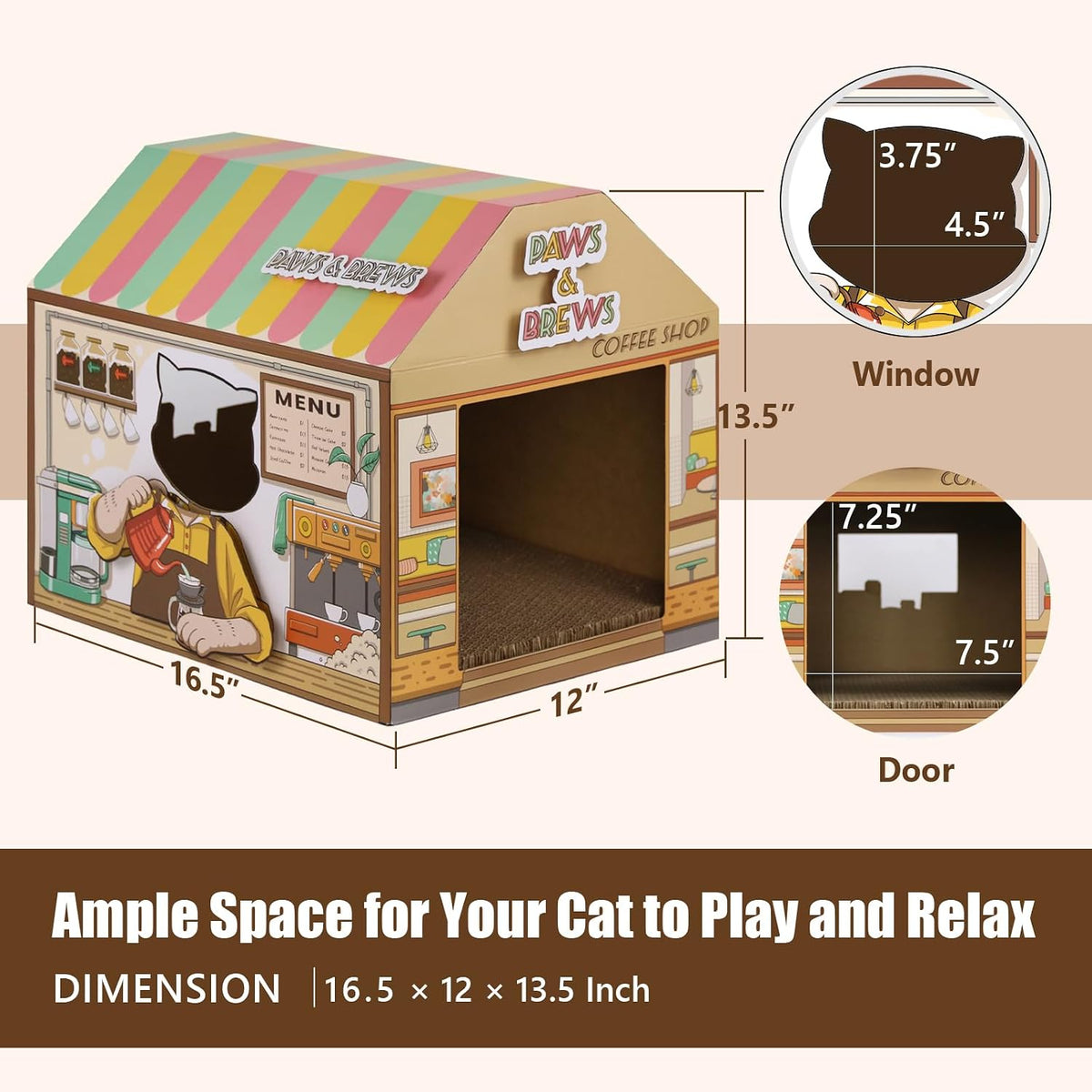 Cardboard Cat House "Burger Shop"
