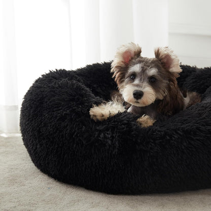 Calming Dog & Cat Bed, Anti-Anxiety Donut Cuddler Plush