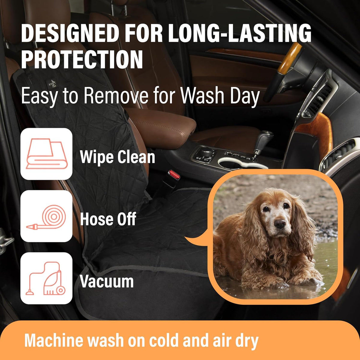 Dog Car Seat Cover, Waterproof Front Seat Protector