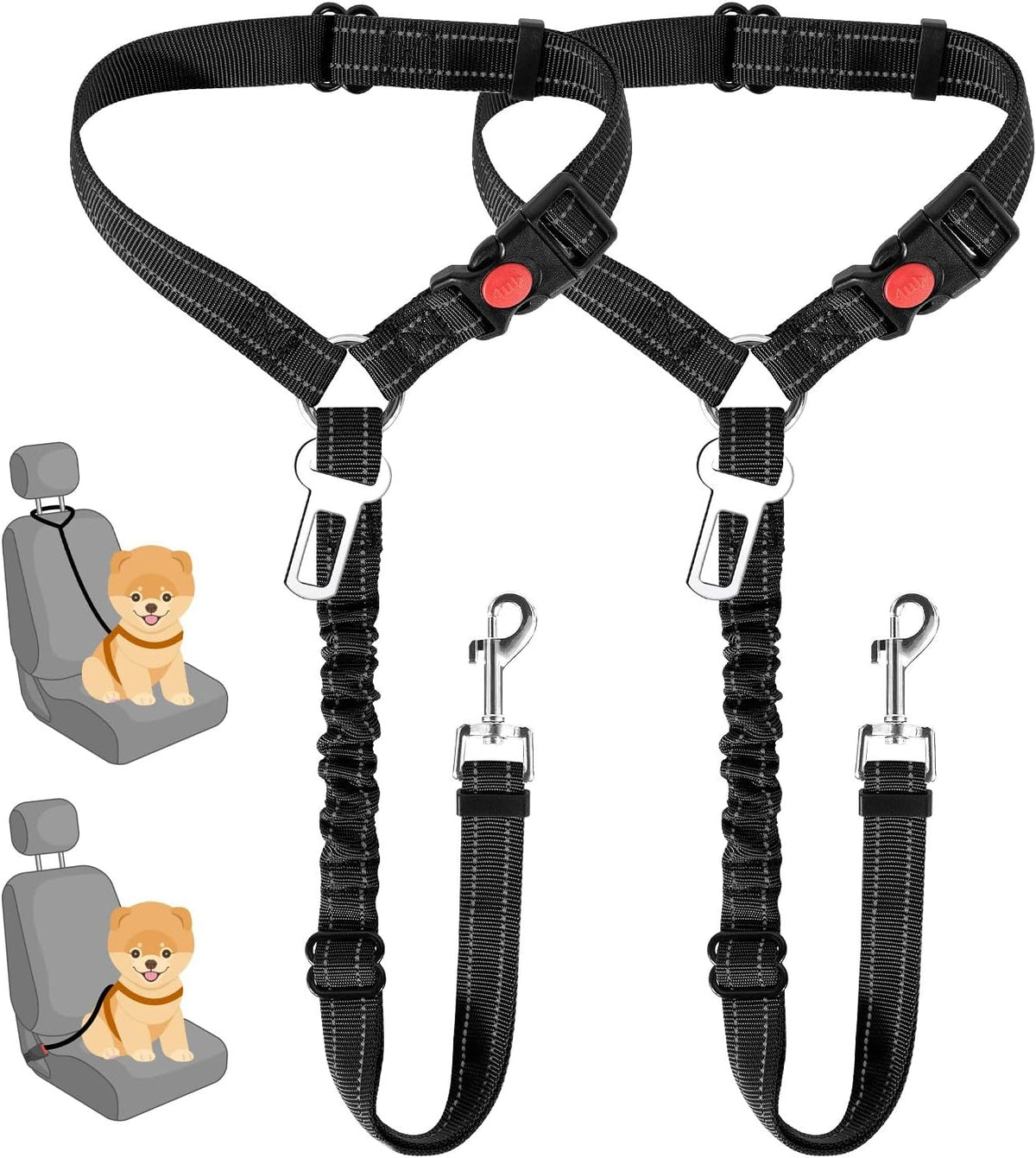 2-Pack Dog Car Seat Belt