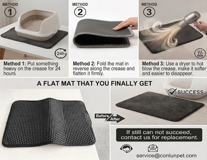 Cat Litter Mat, EVA Honeycomb Double Layer, Waterproof