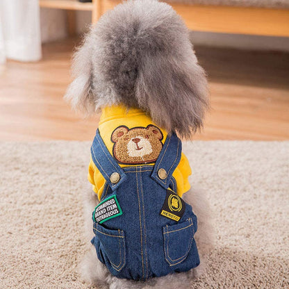Dog Costume Denim Overalls