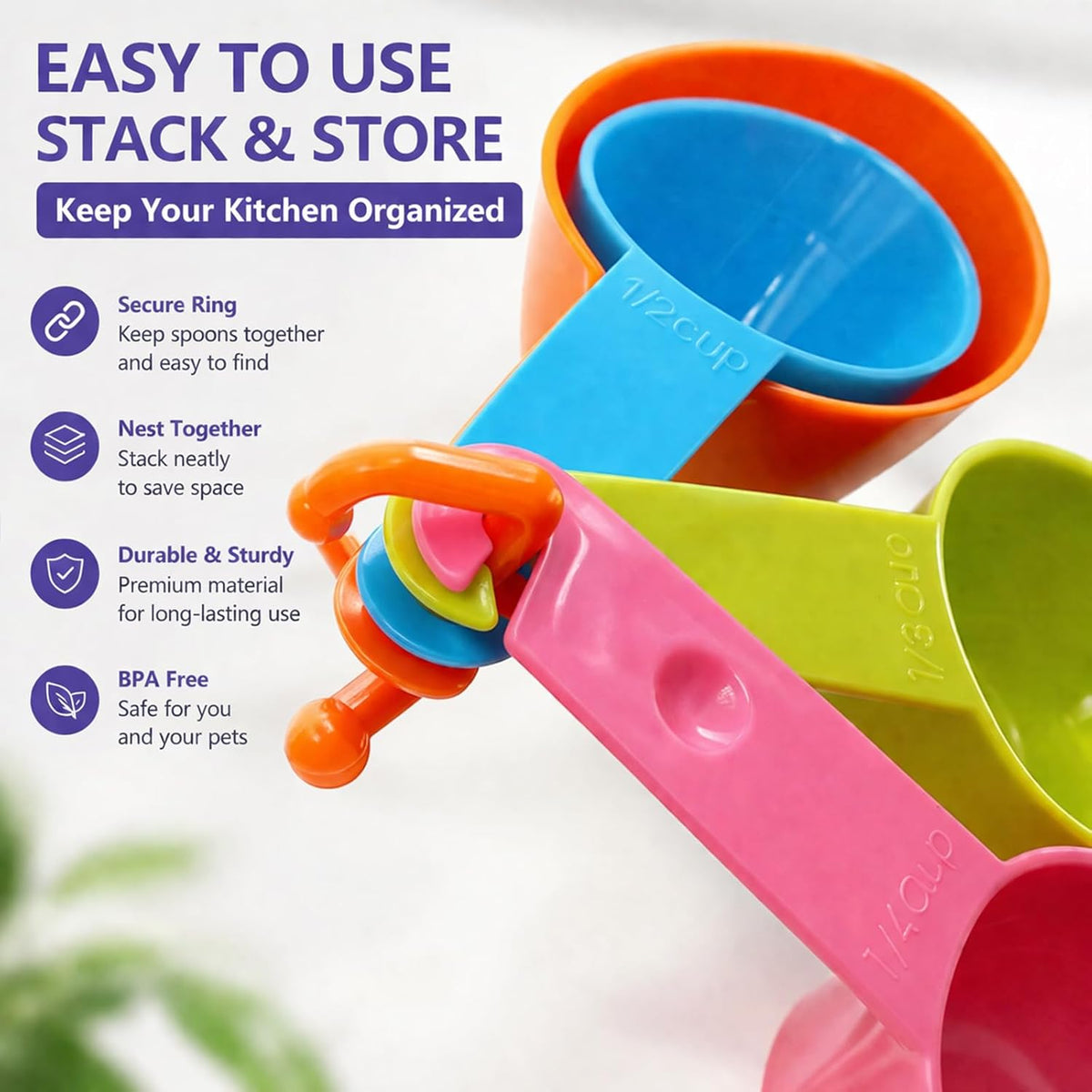 4-Piece Dog Food Scoop Set
