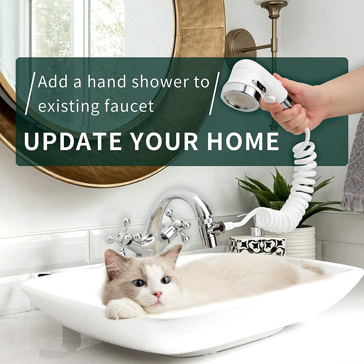 Sink Faucet Sprayer Attachment, Dog Bathing Hose Set