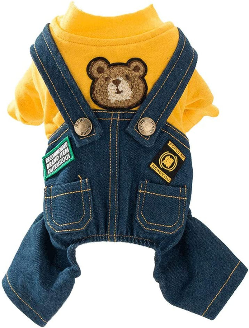 Dog Costume Denim Overalls