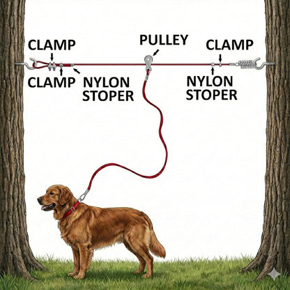 Aerial Pet Trolley Tie-Out System