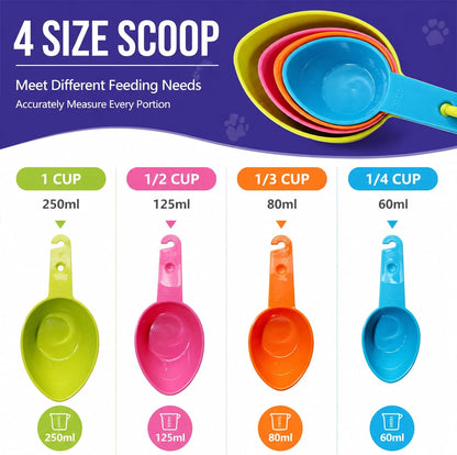 4-Piece Dog Food Scoop Set