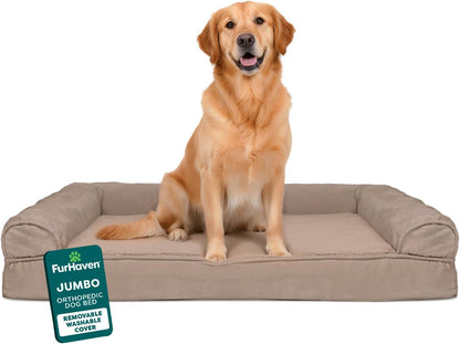 Orthopedic Dog Bed for Large Dogs, Removable Bolsters
