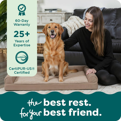 Orthopedic Dog Bed for Large Dogs, Removable Bolsters
