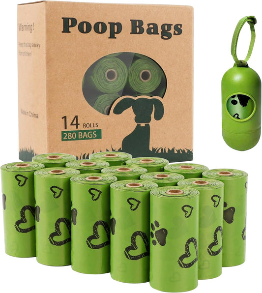 Dog Poop Bags 280 Counts, Extra Thick Leak-Proof, Scented