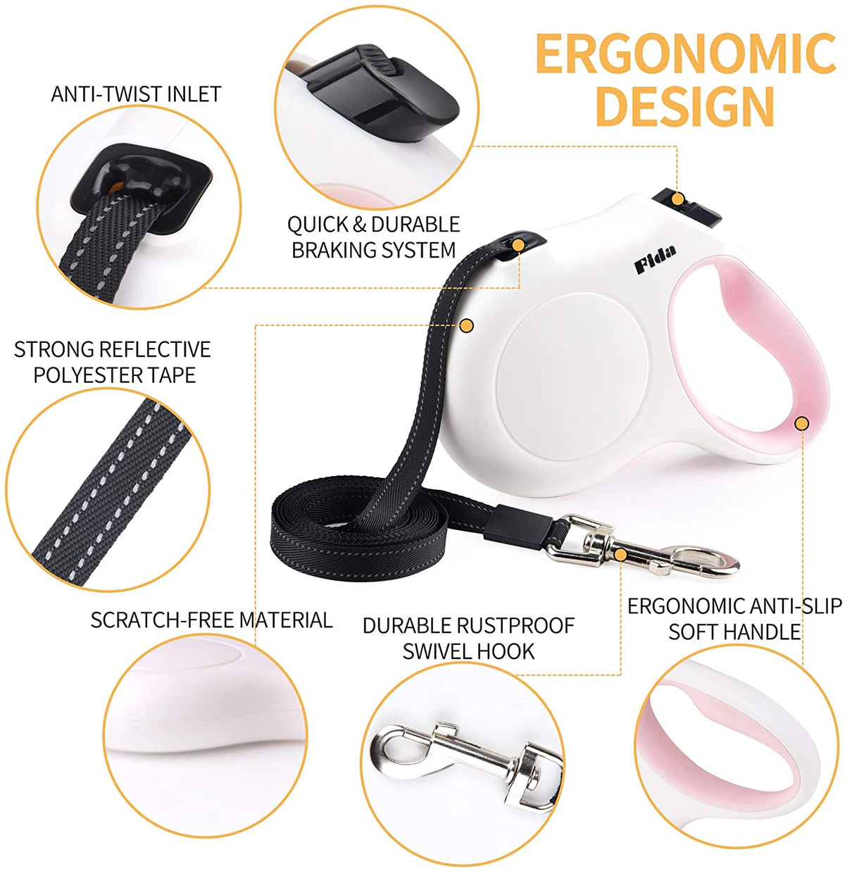 Retractable Dog Leash XS 10Ft W/ Dispenser & Poop Bags