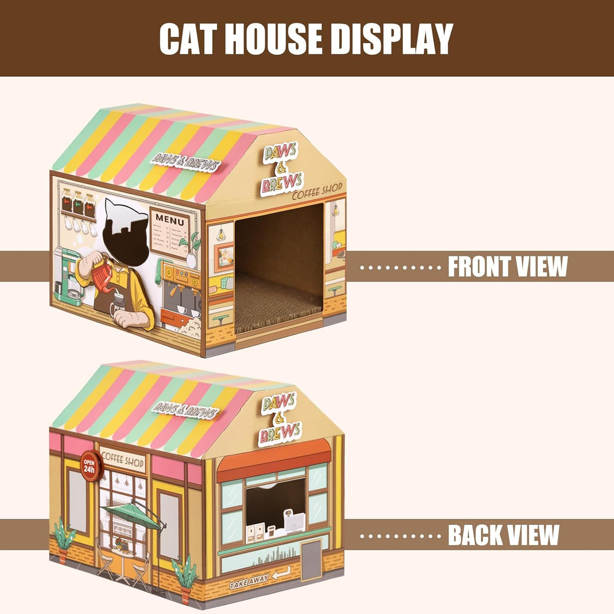 Cardboard Cat House "Burger Shop"