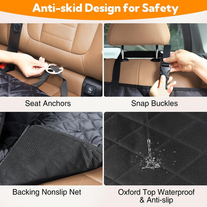 Dog Car Seat Cover for Back Seat, Heavy Duty Waterproof Hammock