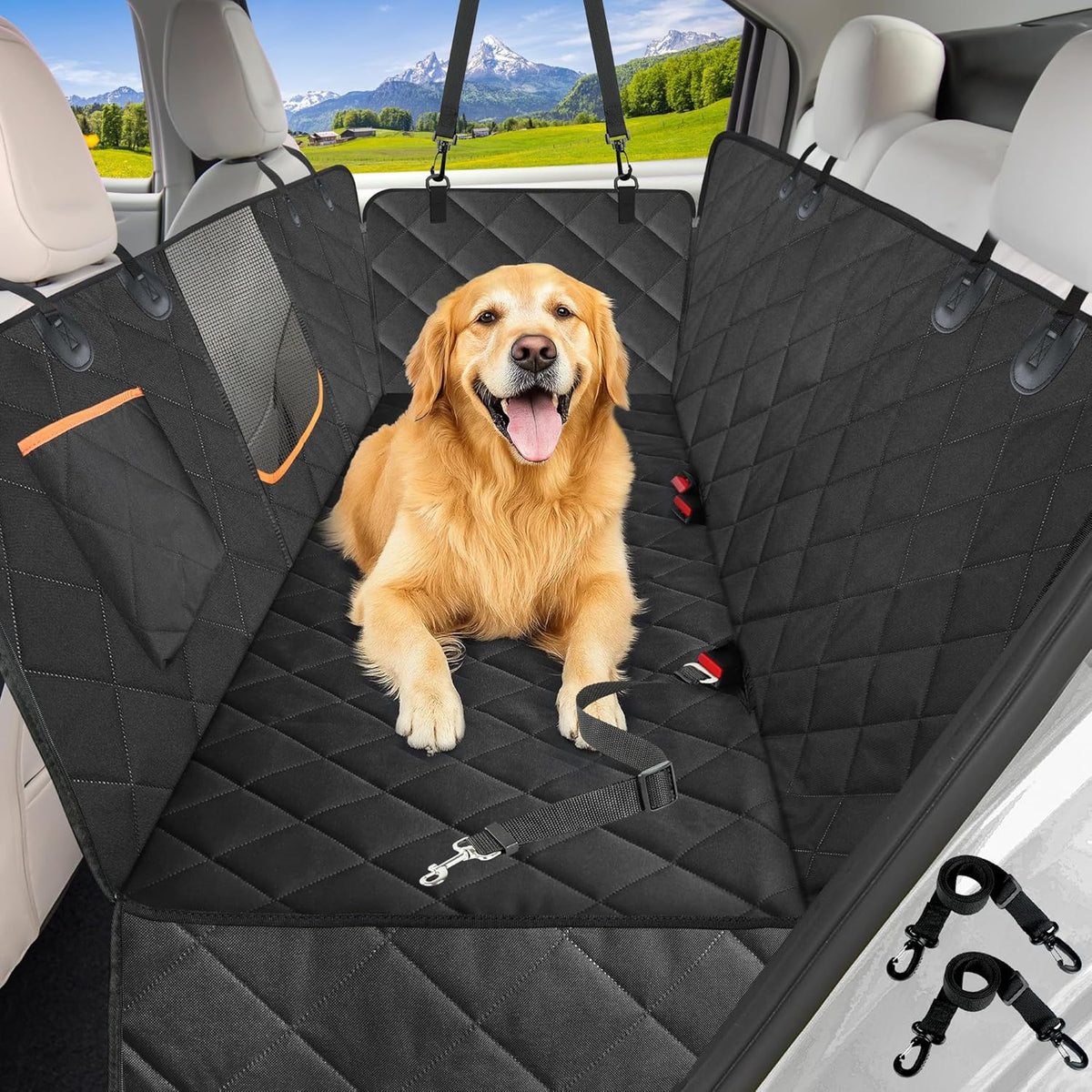 Dog Car Seat Cover for Back Seat, Heavy Duty Waterproof Hammock