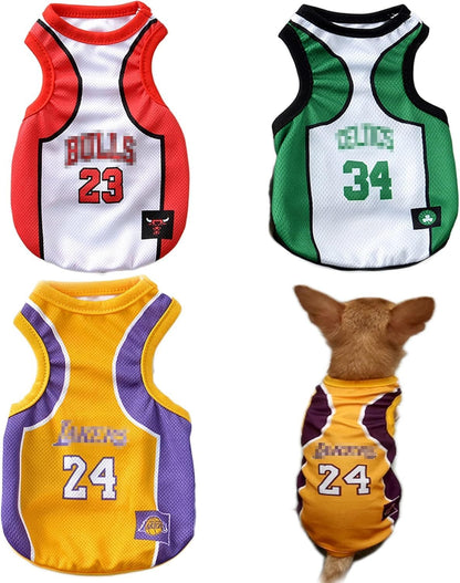 3-Pack Dog Basketball Jersey Set