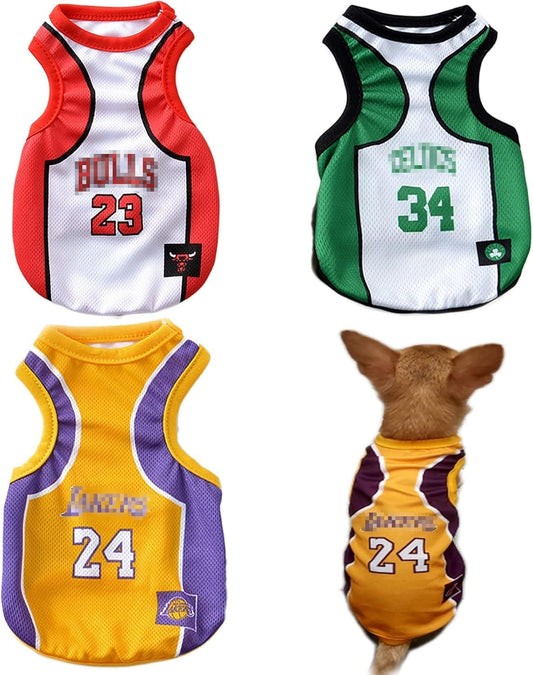 3-Pack Dog Basketball Jersey Set