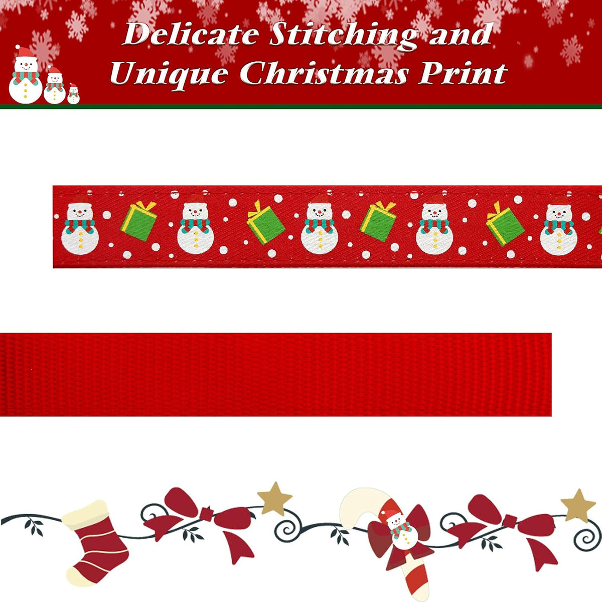 Christmas Dog Collar, Adjustable Xmas Antler Bow Tie